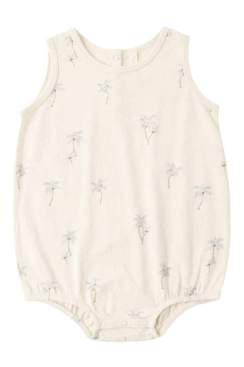 Palm Print Cotton Bodysuit, Alternate, color, NATURAL