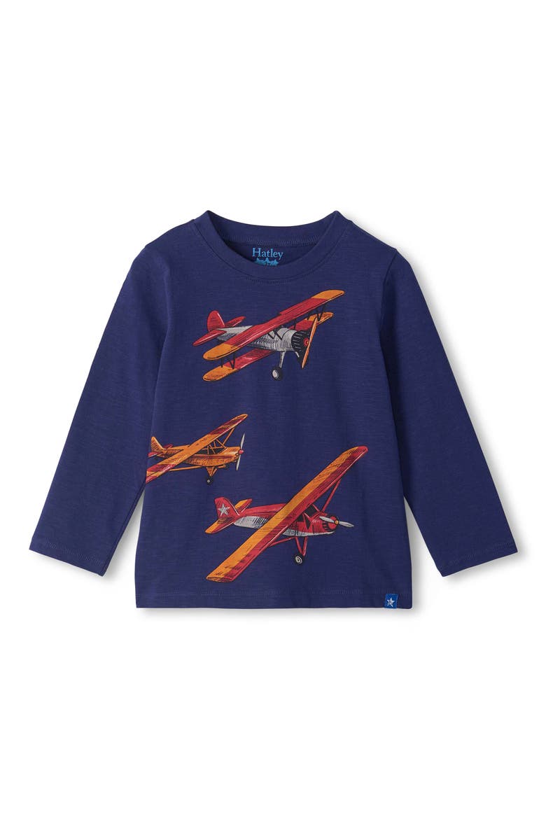 Kids' Vintage Planes Graphic Tee, Main, color, BLUE