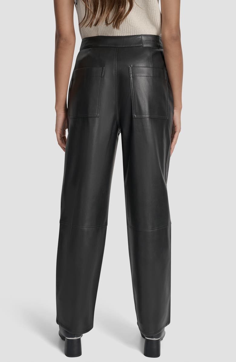 DKNY Jeans Faux Leather High Waist Pants, Alternate, color, Black