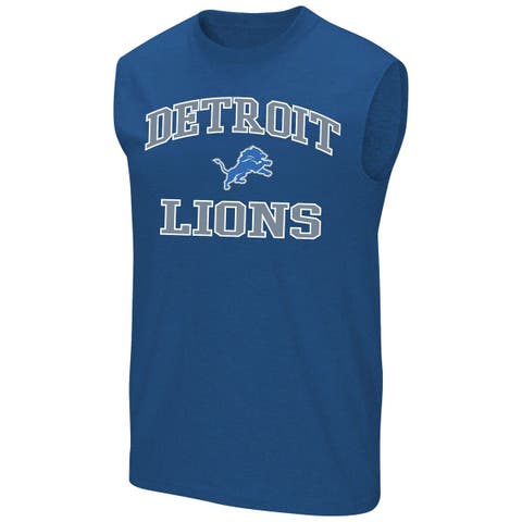 Men's Fanatics  Blue Detroit Lions Big & Tall Hart & Soul Muscle Tank Top