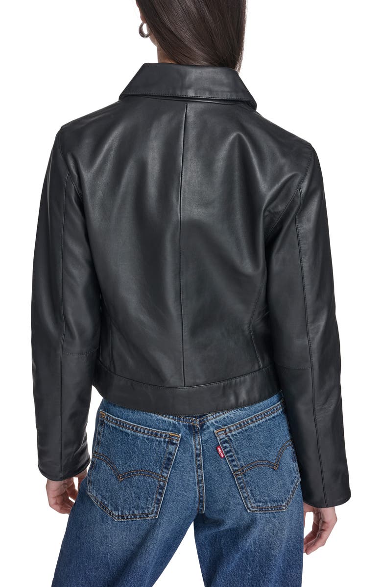 Levi's Leather Zip Jacket, Alternate, color, Black