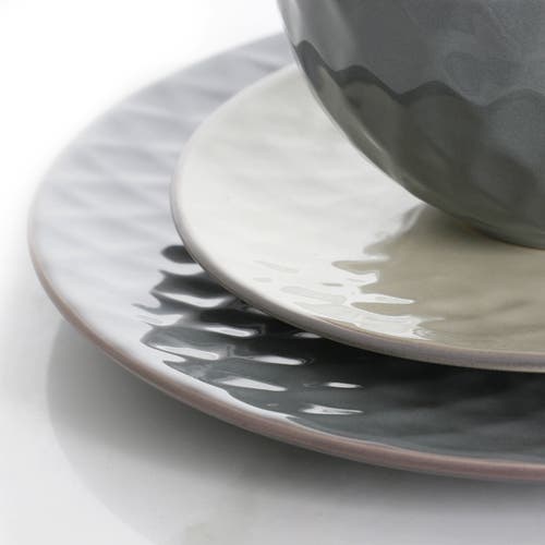 Elama Tahitian Pearl 16 Piece Stoneware Dinnerware Set In White