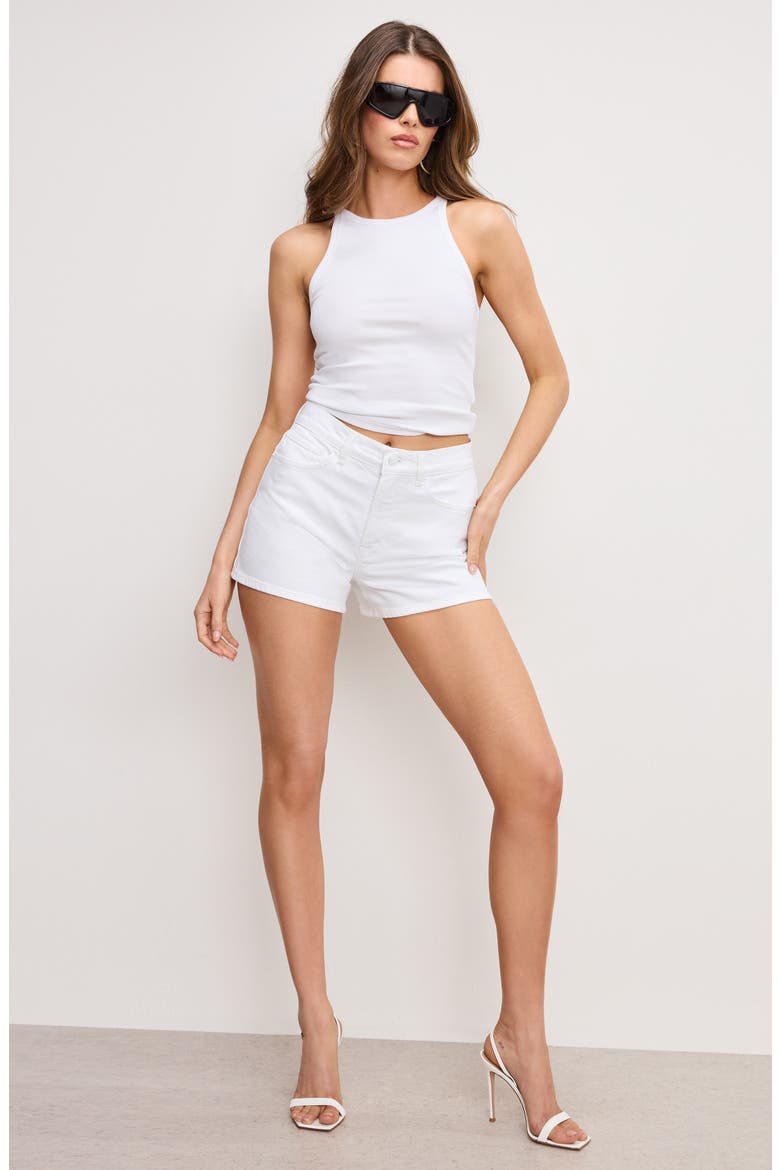 Good '90s Organic Cotton Denim Shorts, Alternate, color, WHITE001