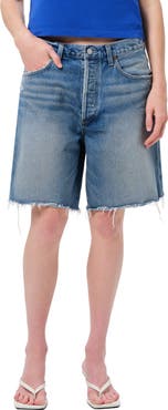 AGOLDE Indra Long High Waist Cutoff Denim Shorts