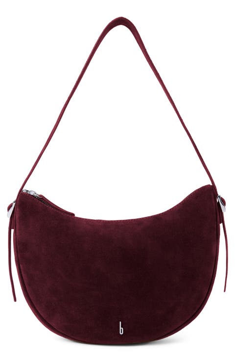 Ina Crescent Suede Crossbody Bag
