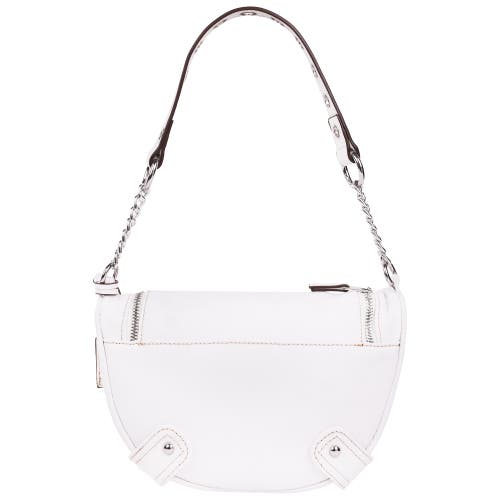 True Religion Chain Handle Denim Hobo In White
