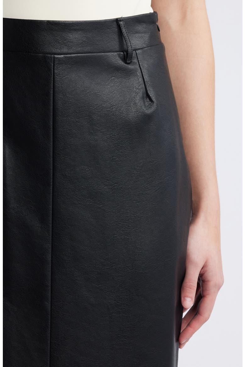 Yve Faux Leather Maxi Skirt, Alternate, color, BLACK