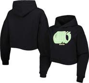 LUSSO Women's Lusso Black Boston Celtics Layla World Tour Cropped Pullover Hoodie