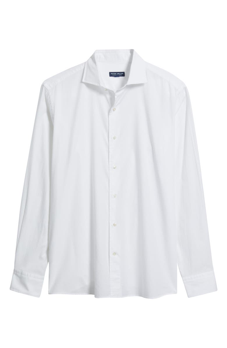 Peter Millar Crown Crafted Journeyman Cotton Button-Up Shirt, Main, color, White