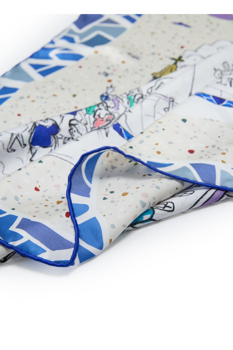 Barcelona Large Silk Square Scarf 35, Alternate, color, Mediterranean Blue