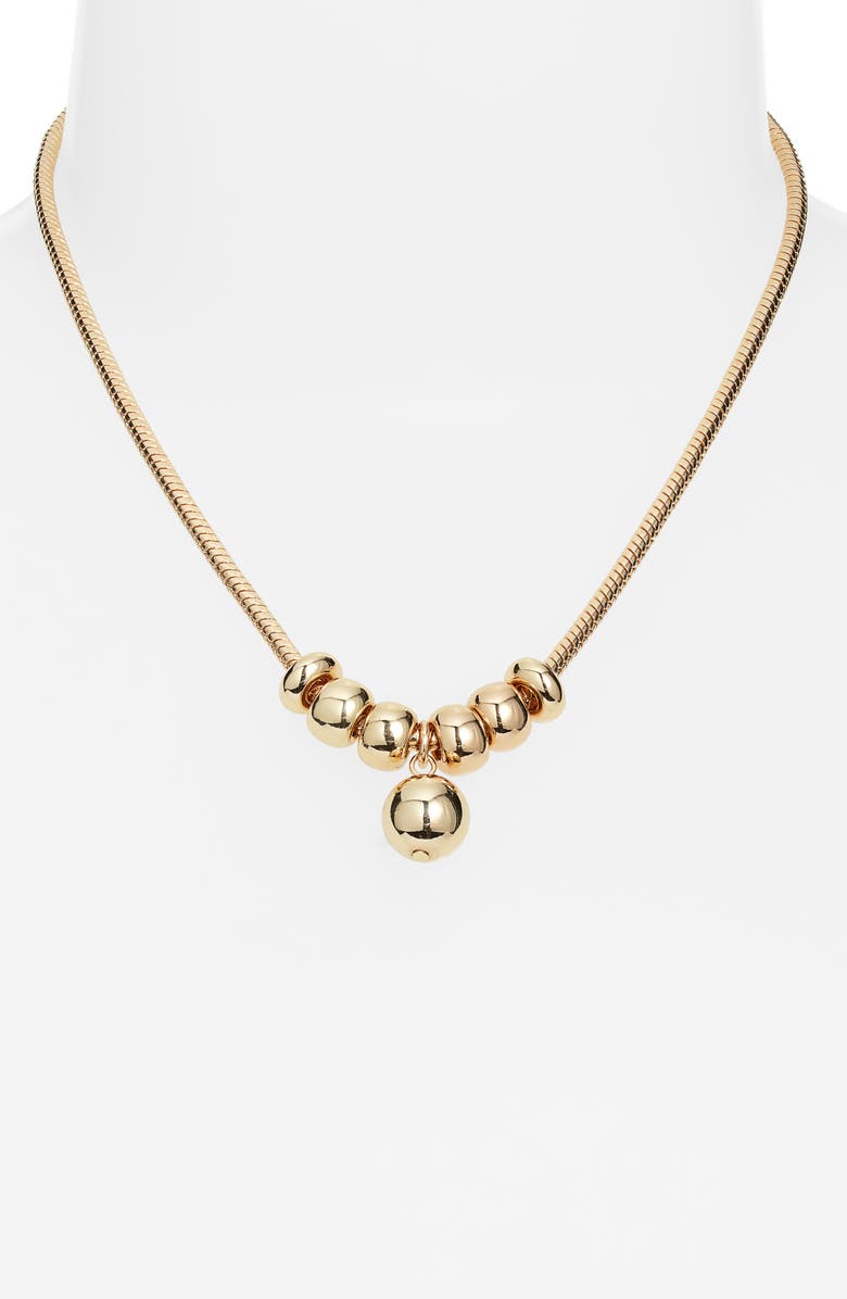 Nordstrom Beaded Orb Pendant Necklace, Alternate, color, Gold