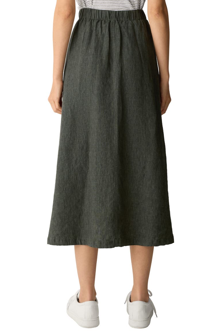 Organic Linen Cargo Skirt, Alternate, color, BAYLEAF