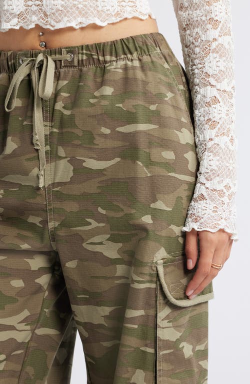 Bp. Parachute Cotton Cargo Pants In Olive Altitude Camo