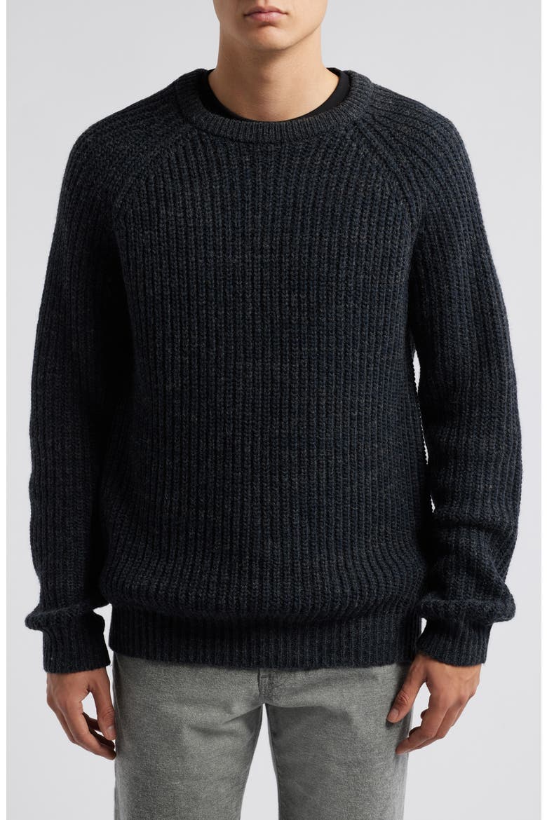 Ribbed Crewneck Sweater, Main, color, 01-CHARCOAL MEL