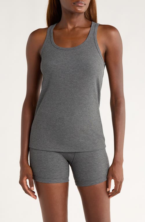 TomboyX Power Rib Tank Top in Heather Gray 