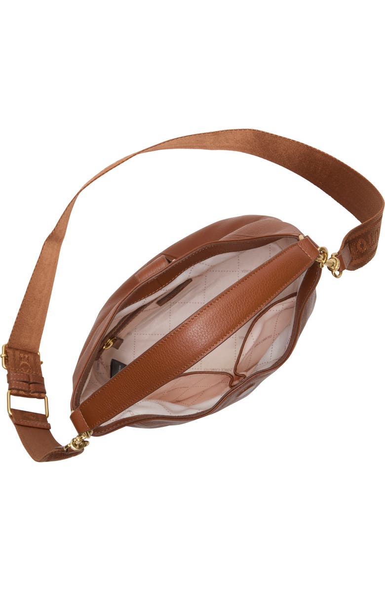 Vince Camuto Ebony Leather Shoulder Bag, Alternate, color, Whiskey 01