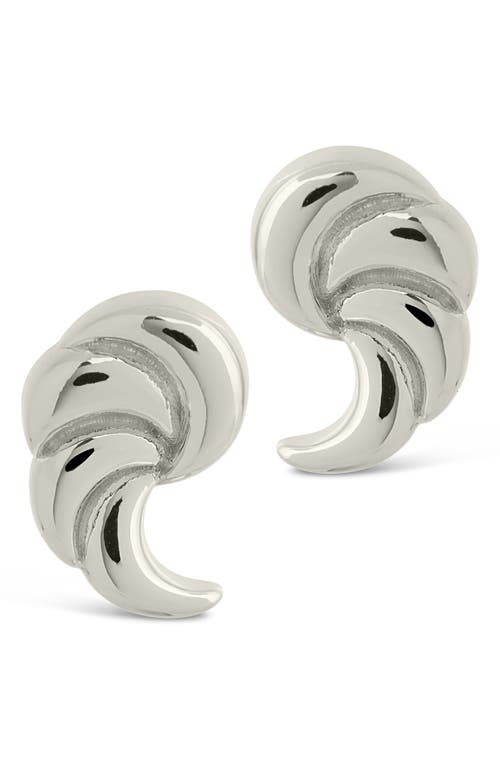 Sterling Forever French Horn Stud Earrings