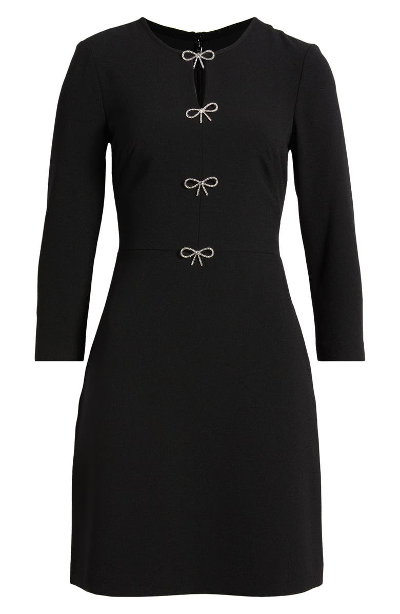 Eliza J Bow Embellished A-Line Dress, Alternate, color, Black