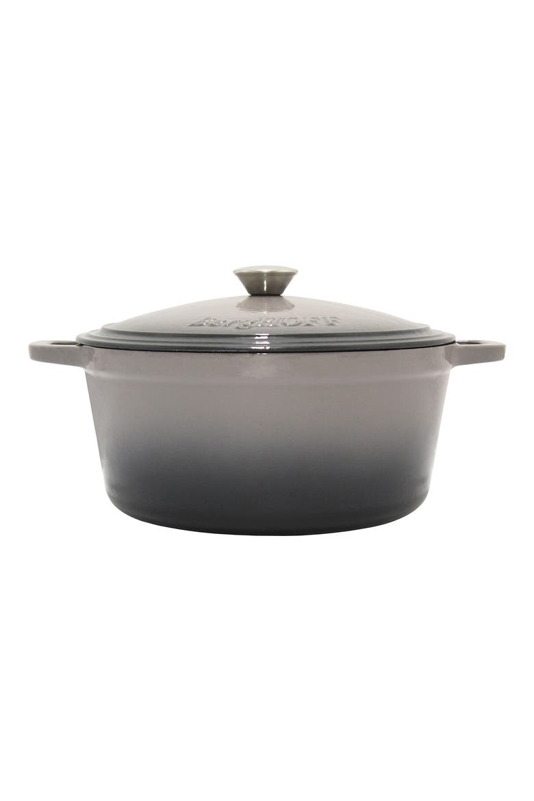 International 7-Quart Cast Iron Round Covered Dutch Oven, Main, color, GREY