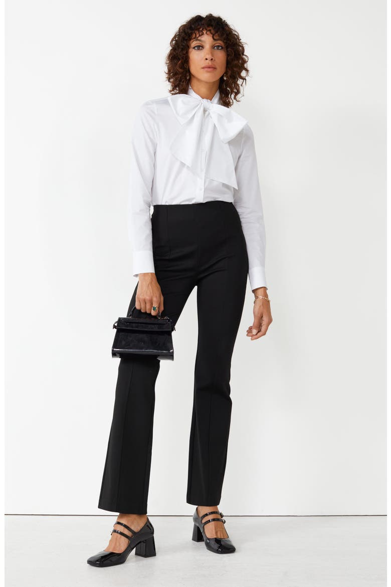 Bow Front Cotton Blouse, Alternate, color, WHITE