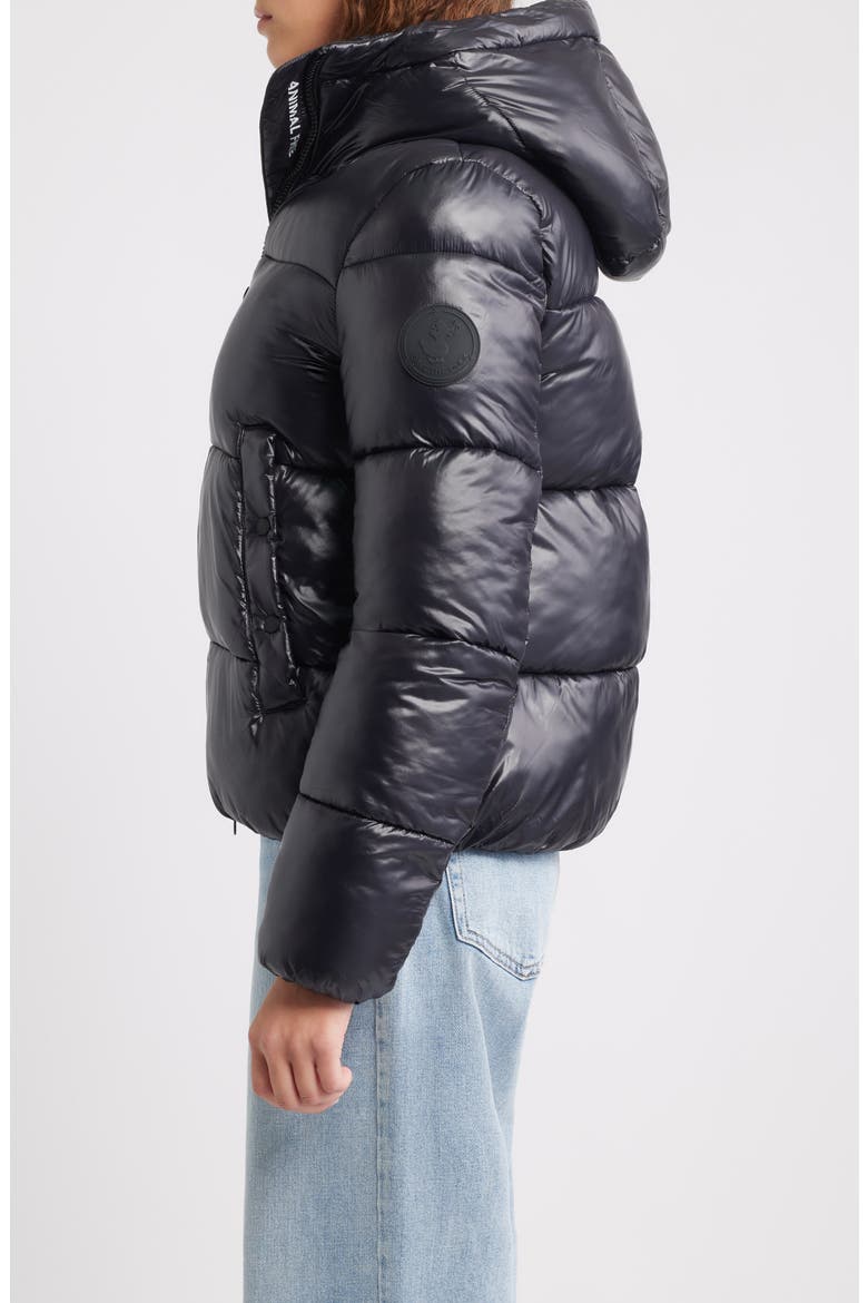 Biddy Water Repellent Hooded Puffer Jacket, Alternate, color, BLACK