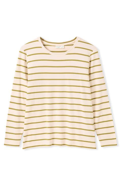 Striped Long Sleeve Crew Neck T-Shirt