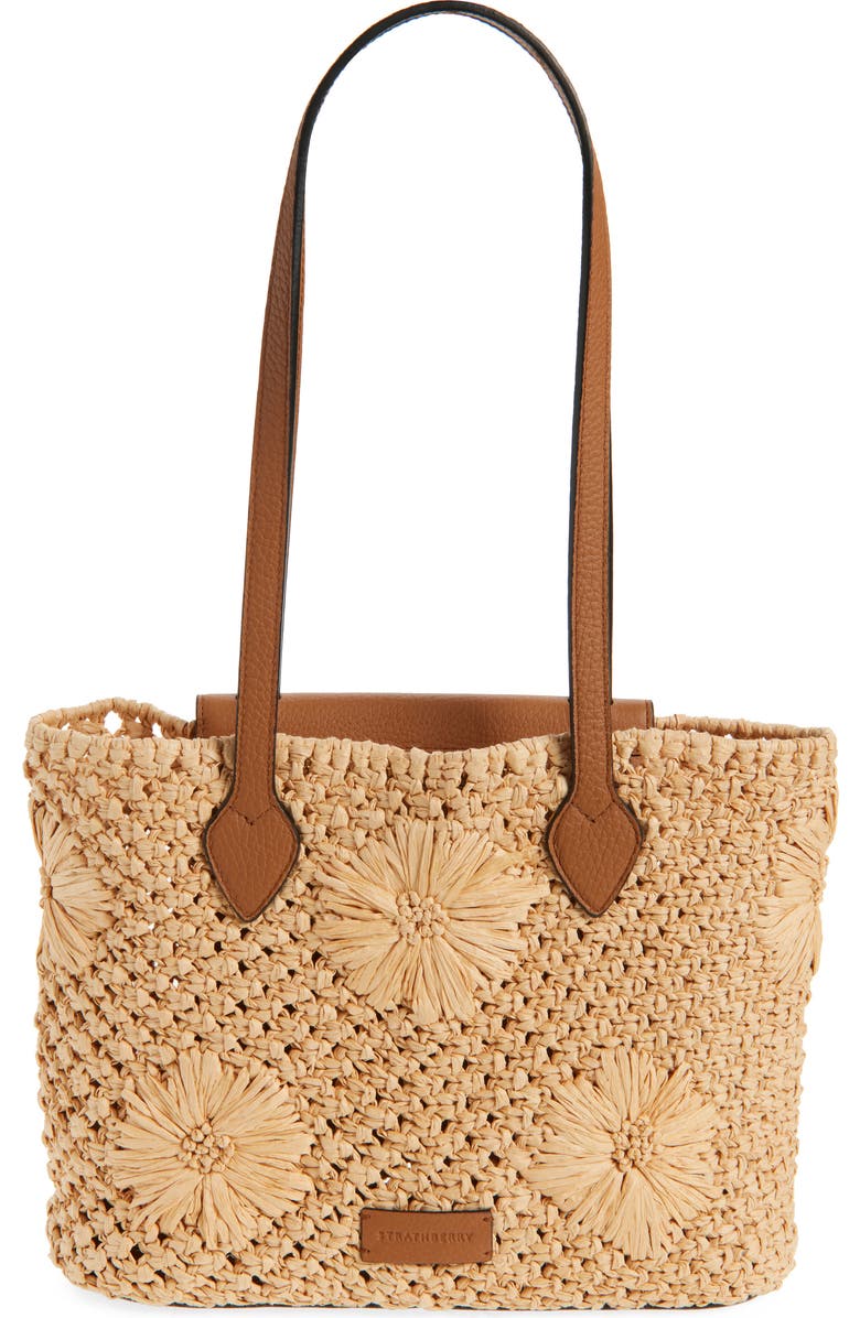Strathberry The Small Strathberry Basket Woven Raffia Tote, Alternate, color,