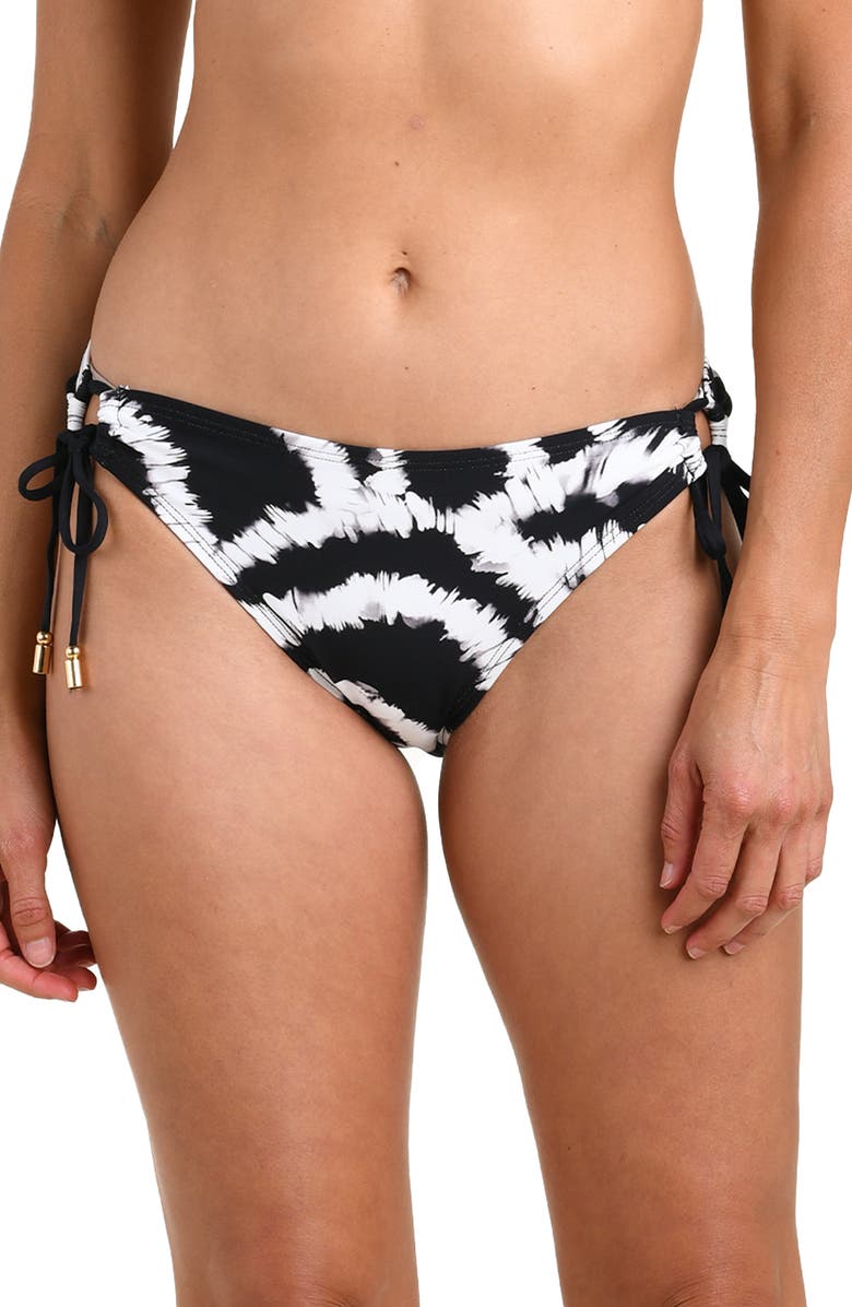 La Blanca Shadows Adjustable Loop Bikini Bottoms, Main, color, Black