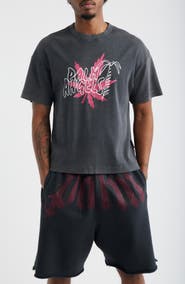 Palm Angels Palm Leaf Regular Fit Graphic T-Shirt