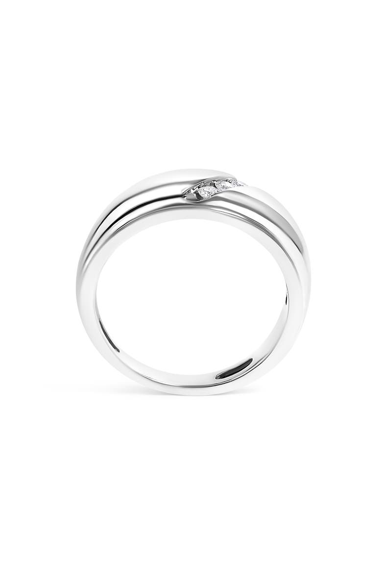 Men's Silver 1/6 Cttw 3 Stone Diamond Band Ring, Alternate, color, White
