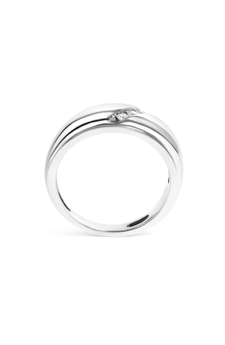 Haus of Brilliance Men's Silver 1/6 Cttw 3 Stone Diamond Band Ring, Alternate, color, White