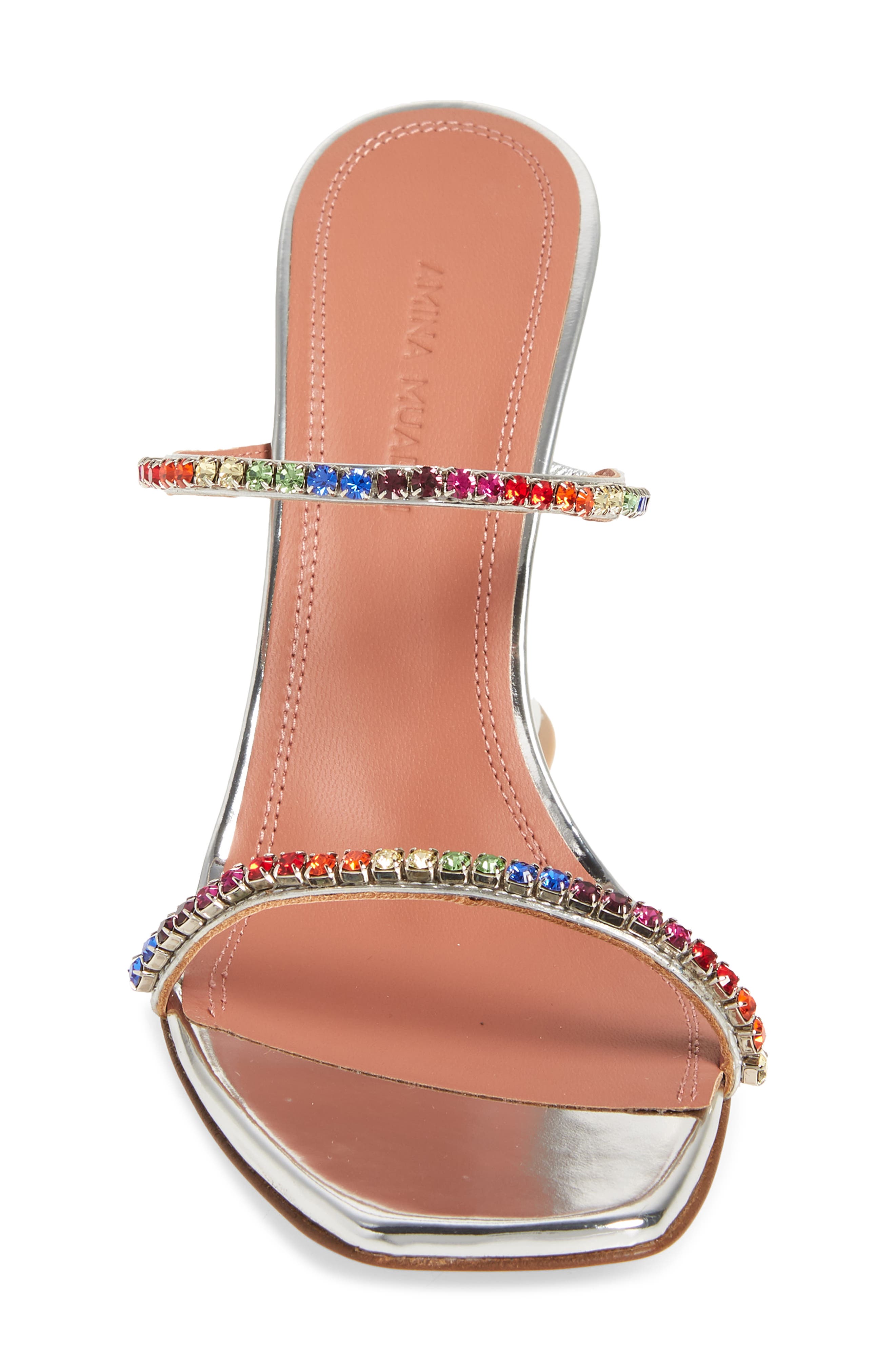Amina Muaddi Gilda Crystal Sandal, Alternate, color, 