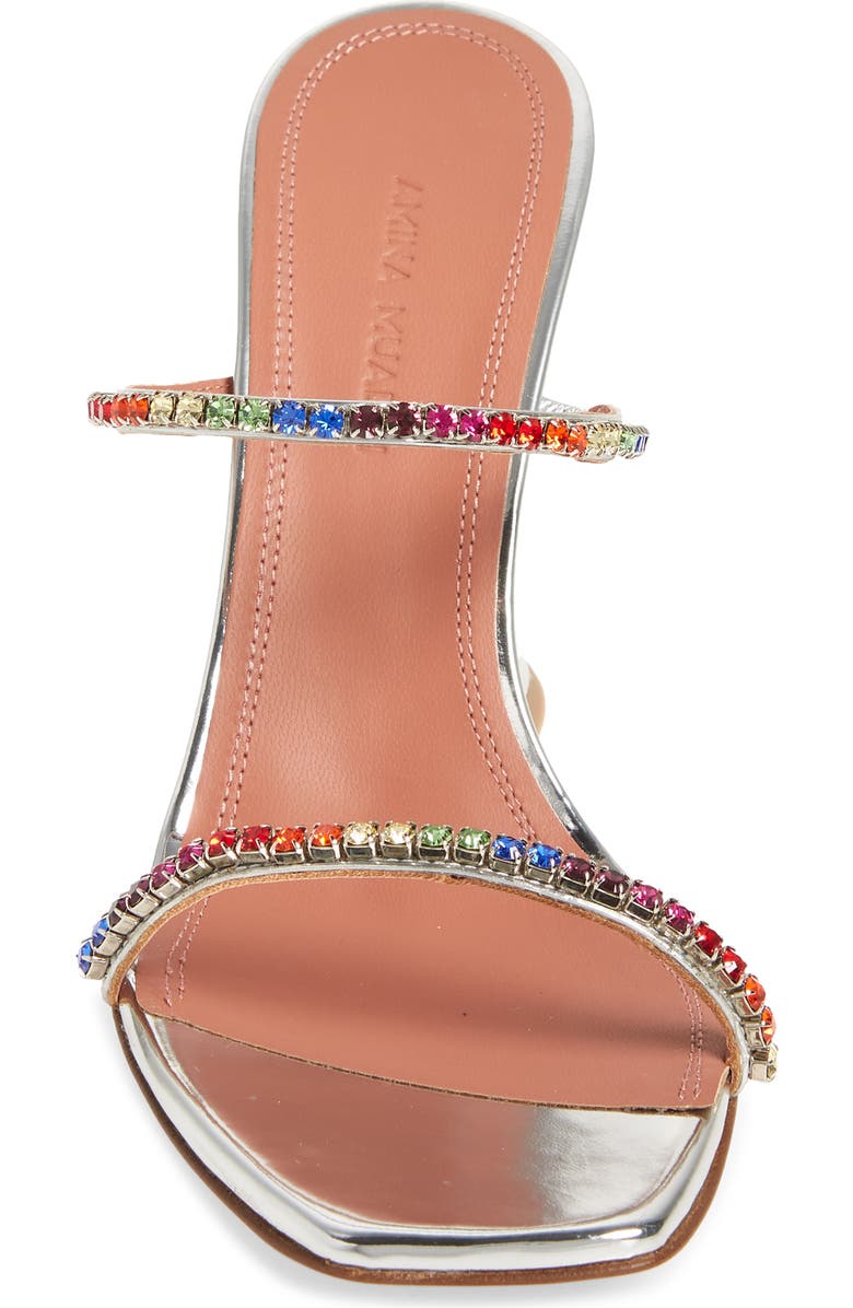 Amina Muaddi Gilda Crystal Sandal, Alternate, color,