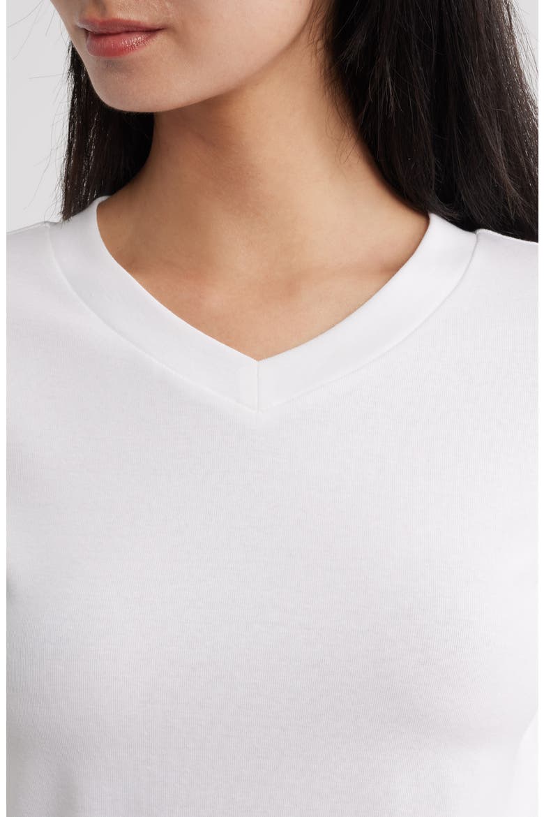 Shrunken V-Neck Tee, Alternate, color, WHITE