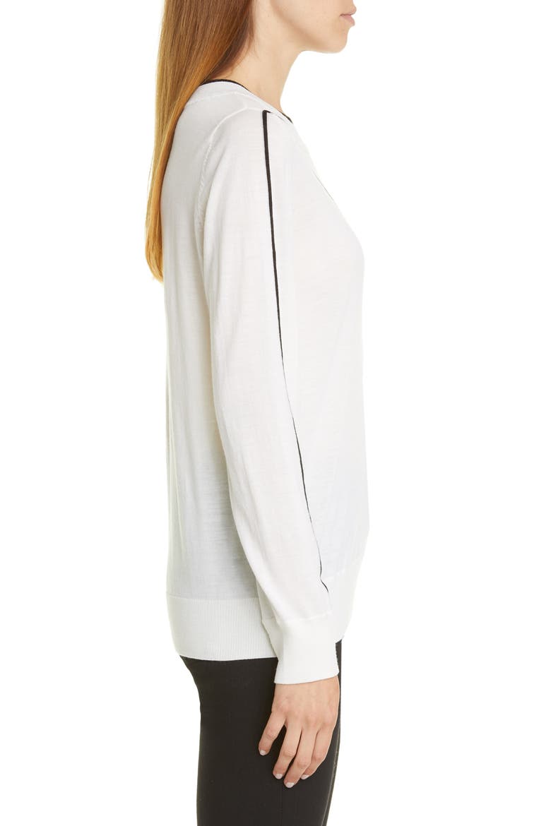 Intarsia Merino Wool Sweater, Alternate, color, IVORY/ BLACK