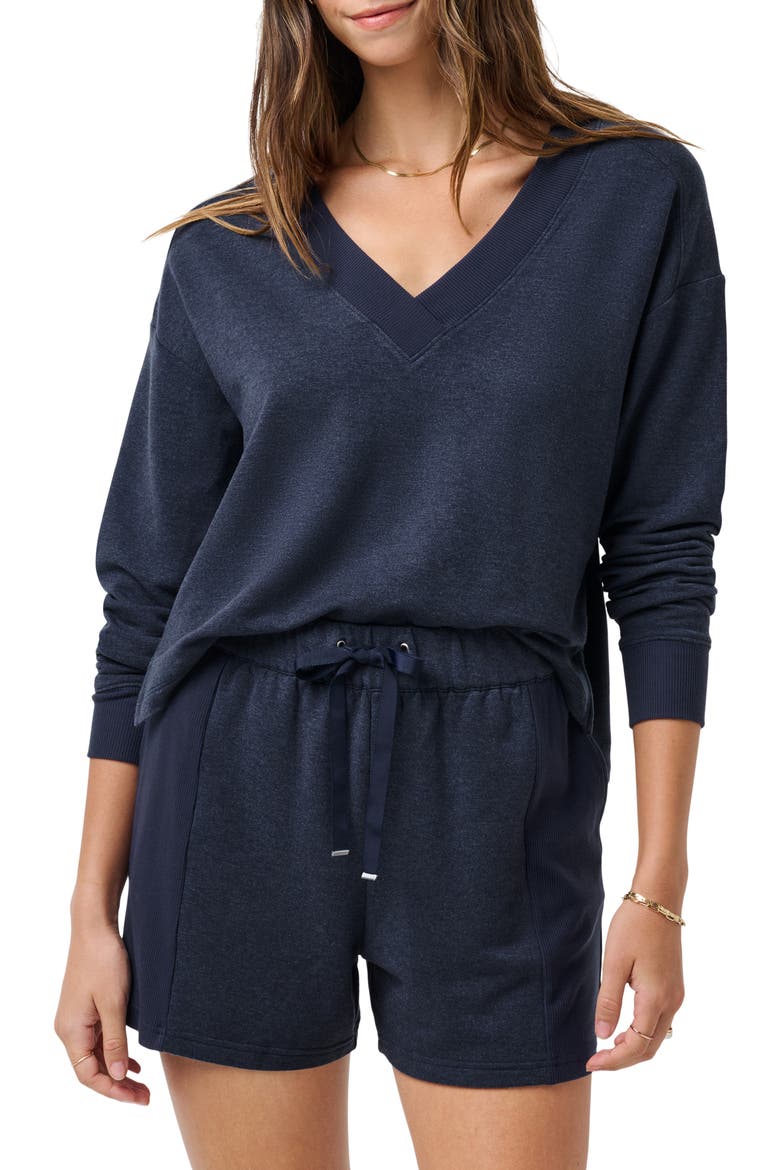 Cloud French Terry Pullover Sweatshirt, Main, color, HEATHER NAVY BLAZER
