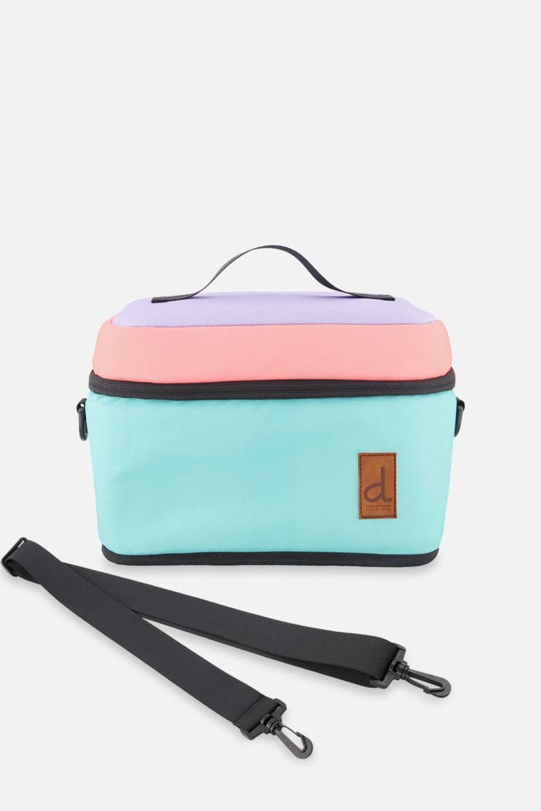 Durable Spacious Functional Classic Lunch Box, Main, color, Lavender, Turquoise and Orange