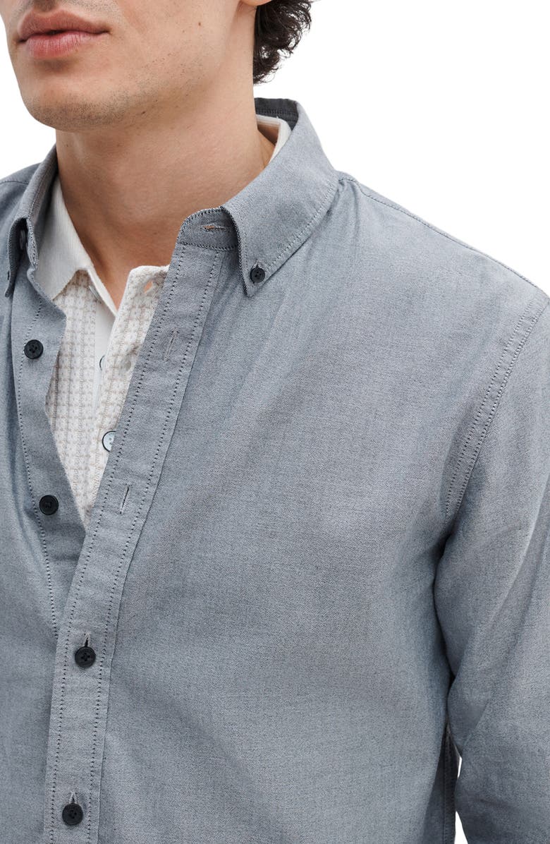rag & bone Classic Fit Oxford Button-Down Shirt, Alternate, color, Black/ White