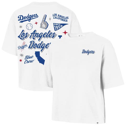 Women's '47  White Los Angeles Dodgers Collage Script Reed City T-Shirt
