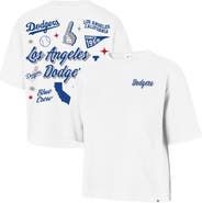 '47 Women's '47  White Los Angeles Dodgers Collage Script Reed City T-Shirt