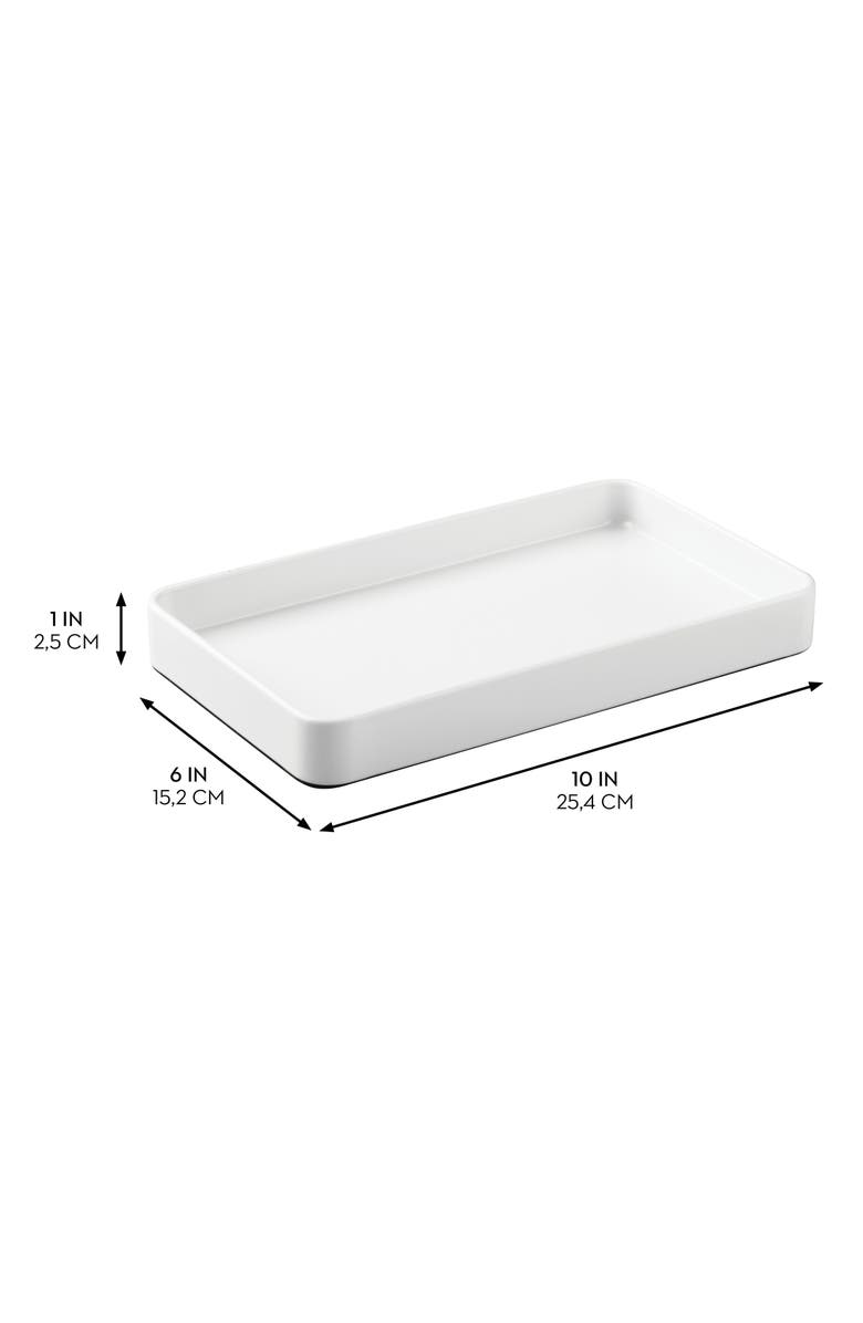 iDesign Steel Vanity Tray - Set of 2 - White, Alternate, color, White