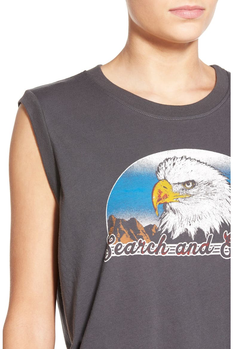 Project Social T Eagle Graphic Muscle Tank, Alternate, color, DISTRESS BLACK