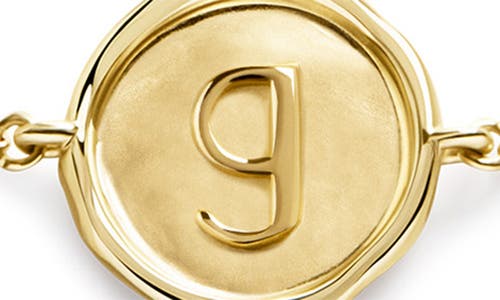 Monica Vinader Initial Stamp Charm Bracelet In 14kt Solid Gold G
