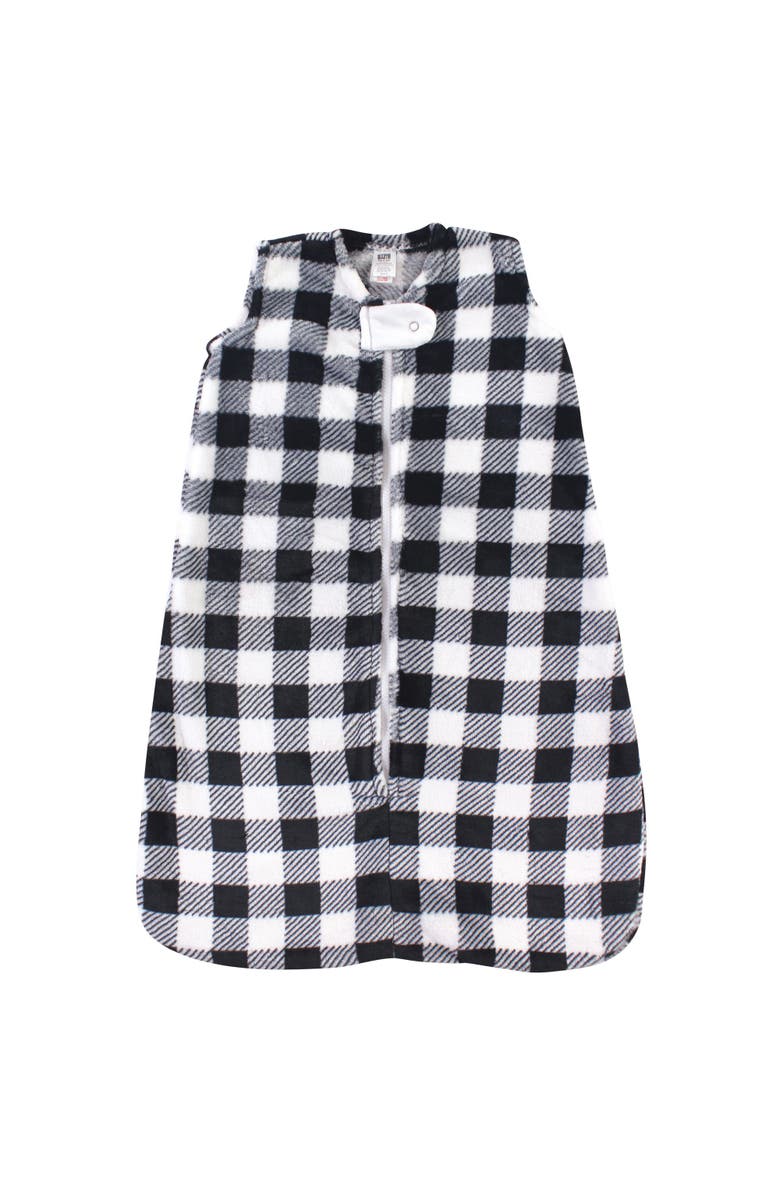 Hudson Baby Cozy Flannel Slumber Sack, Main, color, Black Plaid
