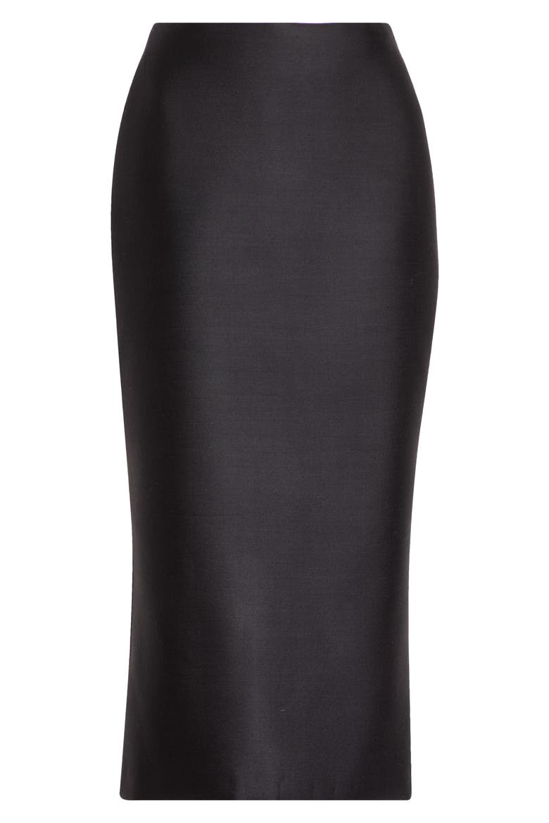 The Mercer Bonded Virgin Wool & Silk Pencil Skirt, Alternate, color, BLACK