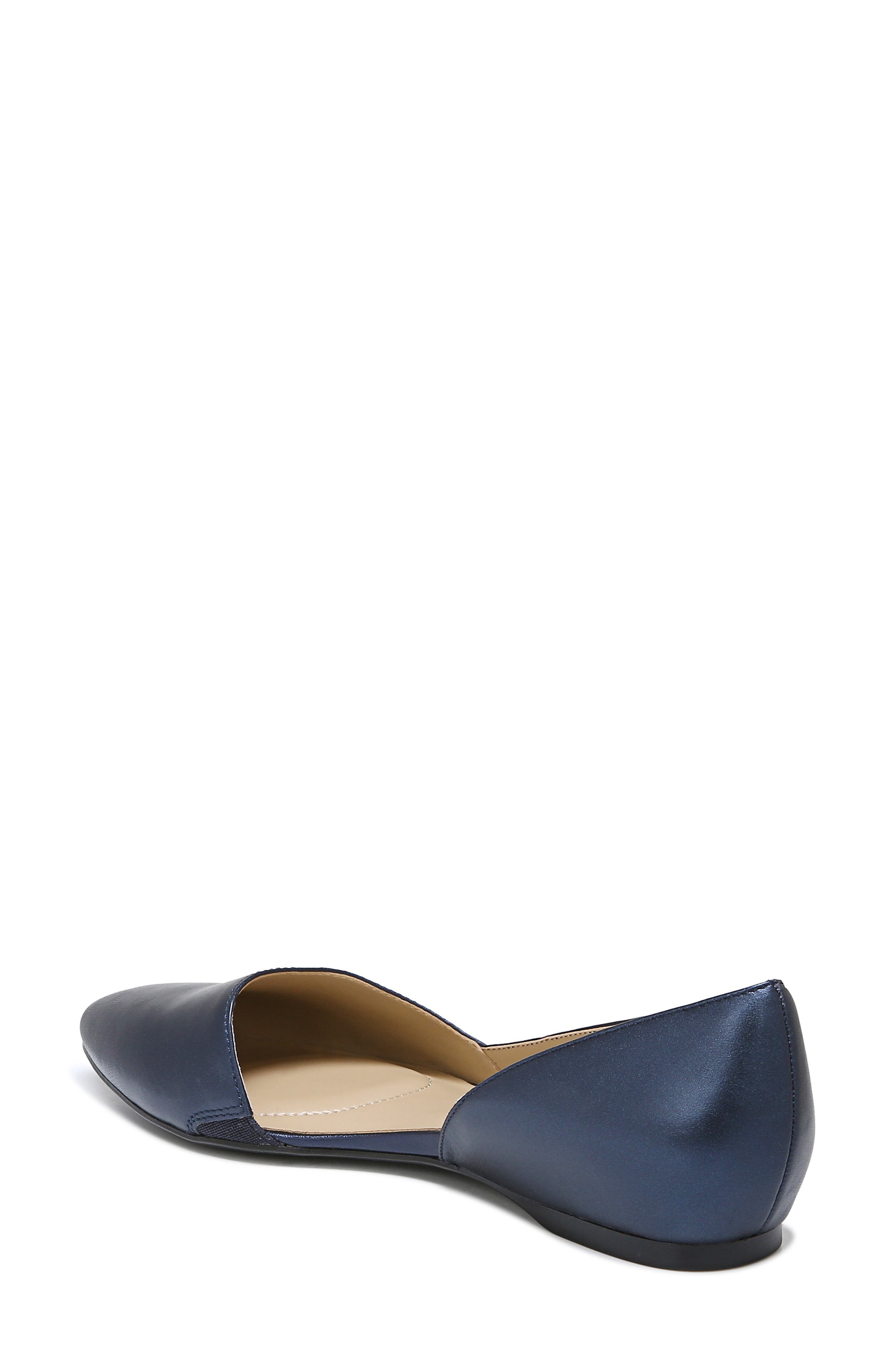 Samantha 2 Flat, Alternate, color, NAVY METALLIC LEATHER
