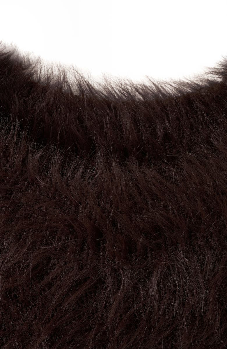 MANGO Toby Faux Fur Sweater, Alternate, color, Brown