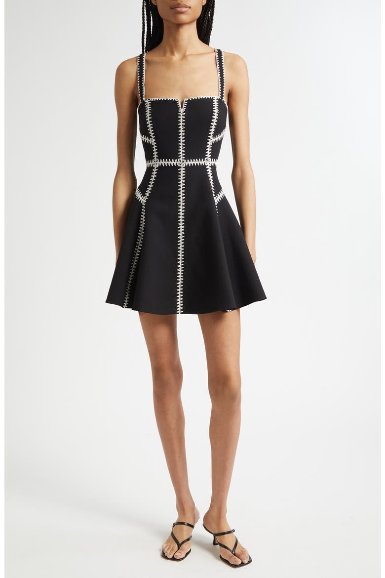 Jelena Fit & Flare Minidress, Main, color, BLACK/ GARDENIA
