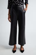 Max Mara Lucina Faux Leather Wide Leg Crop Pants