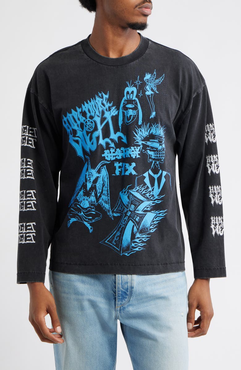 JUNGLES Hope You're Well Too Cotton Graphic T-Shirt, Main, color, Black